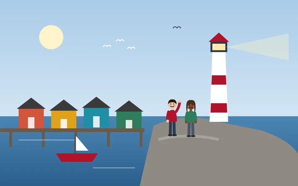 Atlantik kıyısında deniz feneri