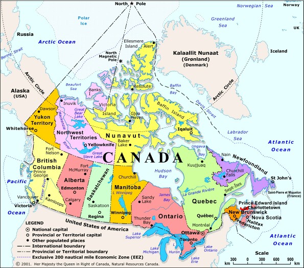 Kanada Şehirlerinin Haritası